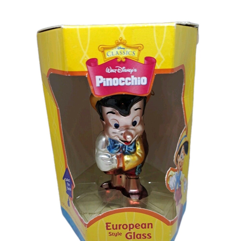 Vintage Santa's Best Disney Classics Pinocchio Blown Glass Christmas Ornament